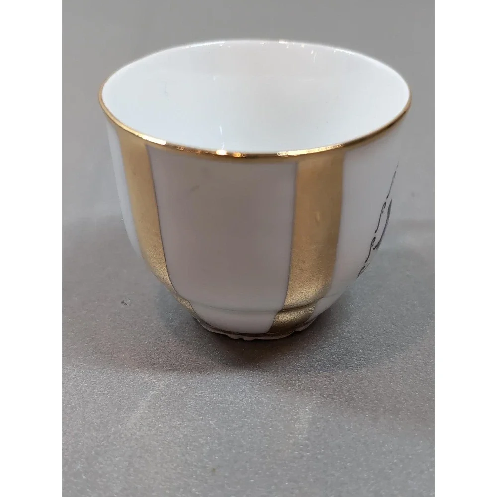 Vintage Czechoslovakia Demitasse Espresso Cup Courting Couple Gold Trim 1792
